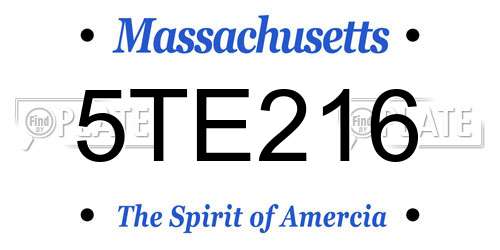 5TE216 Massachusetts License Plate