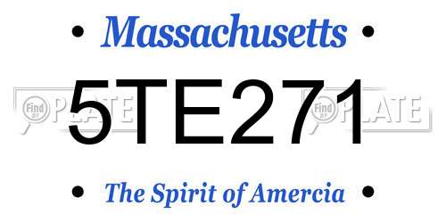 5TE271 Massachusetts License Plate