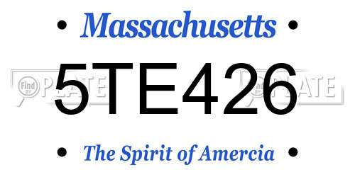 5TE426 Massachusetts License Plate