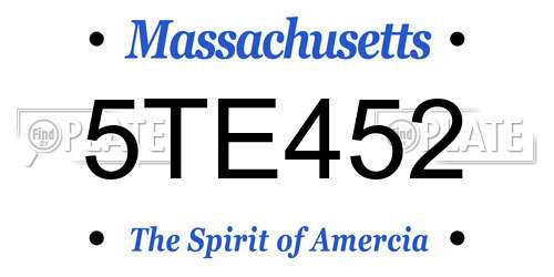5TE452 Massachusetts License Plate