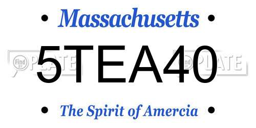 5TEA40 Massachusetts License Plate