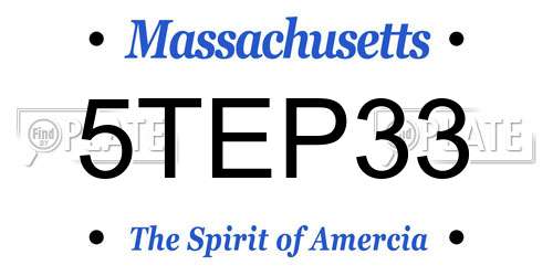 5TEP33 Massachusetts License Plate