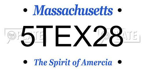 5TEX28 Massachusetts License Plate