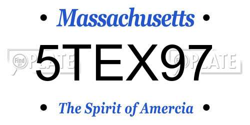 5TEX97 Massachusetts License Plate