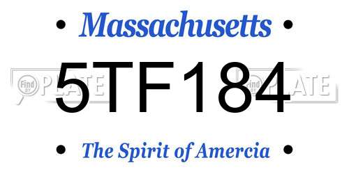 5TF184 Massachusetts License Plate