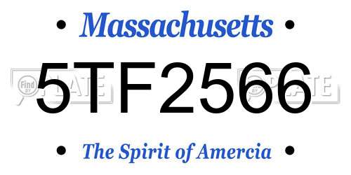5TF2566 Massachusetts License Plate