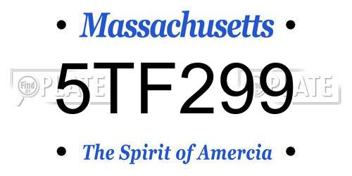 5TF299 Massachusetts License Plate