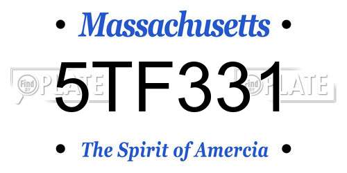 5TF331 Massachusetts License Plate