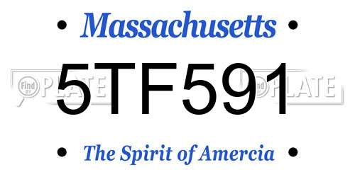 5TF591 Massachusetts License Plate