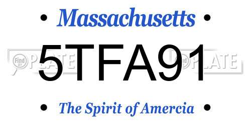 5TFA91 Massachusetts License Plate