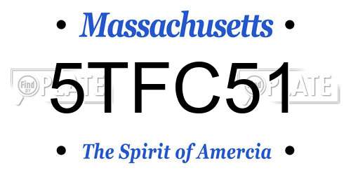 5TFC51 Massachusetts License Plate
