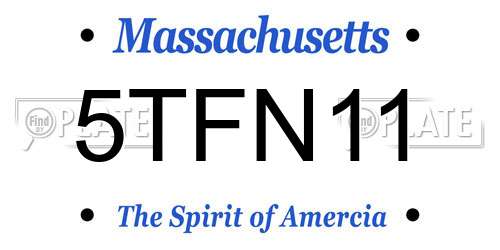 5TFN11 Massachusetts License Plate