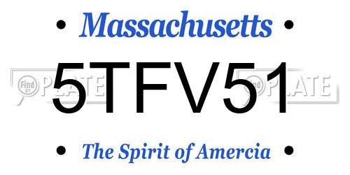 5TFV51 Massachusetts License Plate