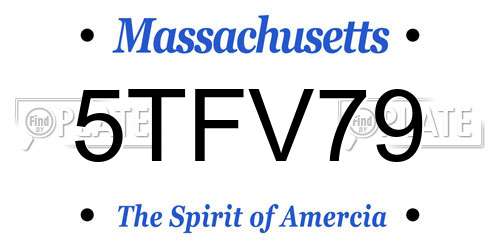5TFV79 Massachusetts License Plate