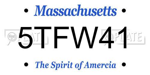 5TFW41 Massachusetts License Plate