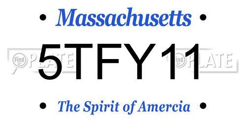 5TFY11 Massachusetts License Plate