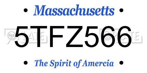 5TFZ566 Massachusetts License Plate