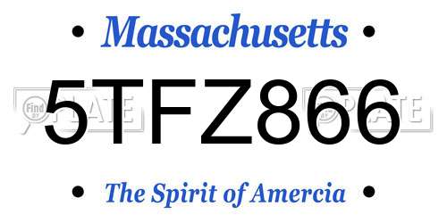 5TFZ866 Massachusetts License Plate
