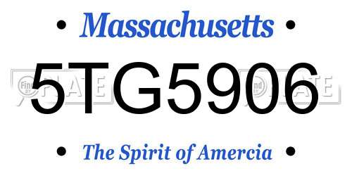 5TG5906 Massachusetts License Plate