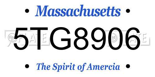 5TG8906 Massachusetts License Plate