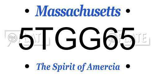 5TGG65 Massachusetts License Plate