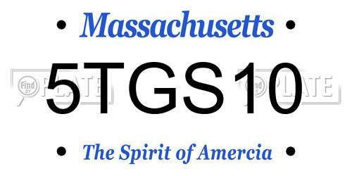 5TGS10 Massachusetts License Plate