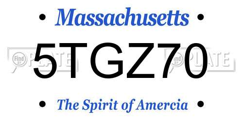 5TGZ70 Massachusetts License Plate