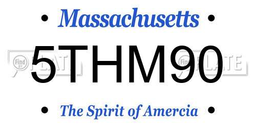 5THM90 Massachusetts License Plate