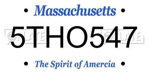 5THO547 Massachusetts License Plate