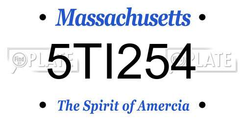 5TI254 Massachusetts License Plate