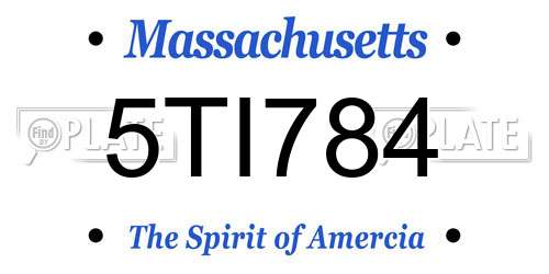 5TI784 Massachusetts License Plate
