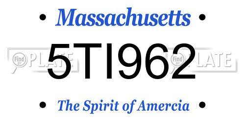 5TI962 Massachusetts License Plate
