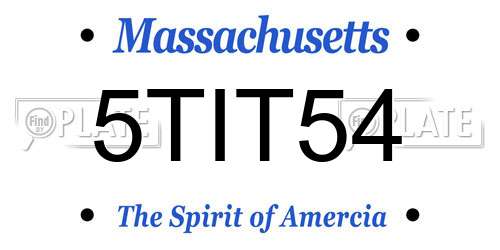 5TIT54 Massachusetts License Plate