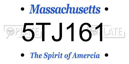 5TJ161 Massachusetts License Plate