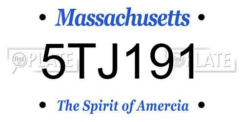 5TJ191 Massachusetts License Plate