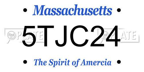 5TJC24 Massachusetts License Plate