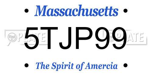 5TJP99 Massachusetts License Plate