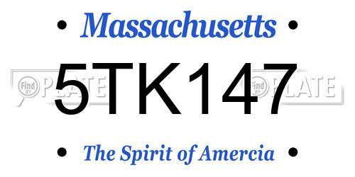 5TK147 Massachusetts License Plate