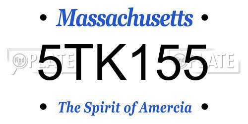 5TK155 Massachusetts License Plate