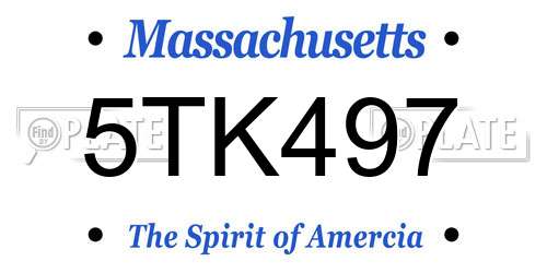 5TK497 Massachusetts License Plate