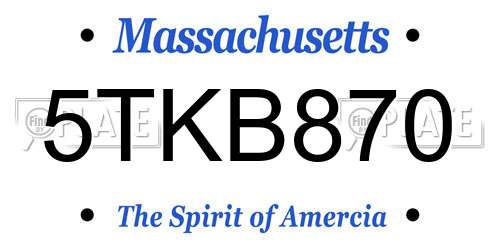 5TKB870 Massachusetts License Plate