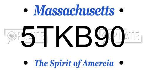 5TKB90 Massachusetts License Plate