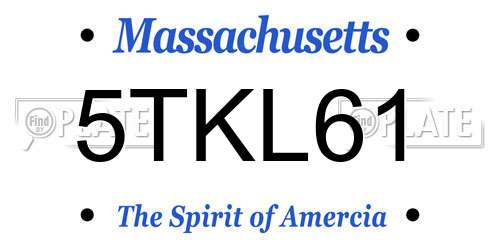 5TKL61 Massachusetts License Plate