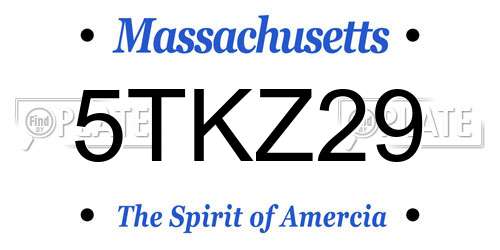 5TKZ29 Massachusetts License Plate
