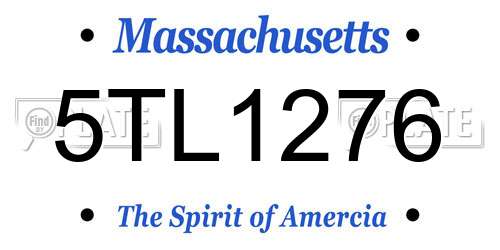 5TL1276 Massachusetts License Plate