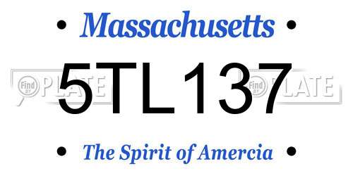 5TL137 Massachusetts License Plate
