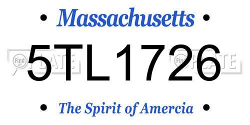5TL1726 Massachusetts License Plate