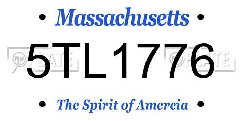 5TL1776 Massachusetts License Plate