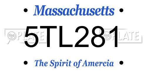 5TL281 Massachusetts License Plate