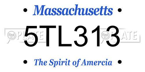 5TL313 Massachusetts License Plate